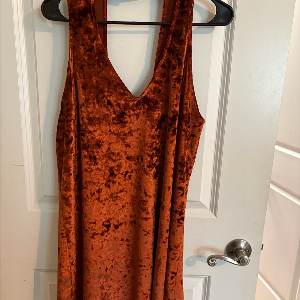 Show Me Your MuMu Orange V-Neck Sheath Mini Dress